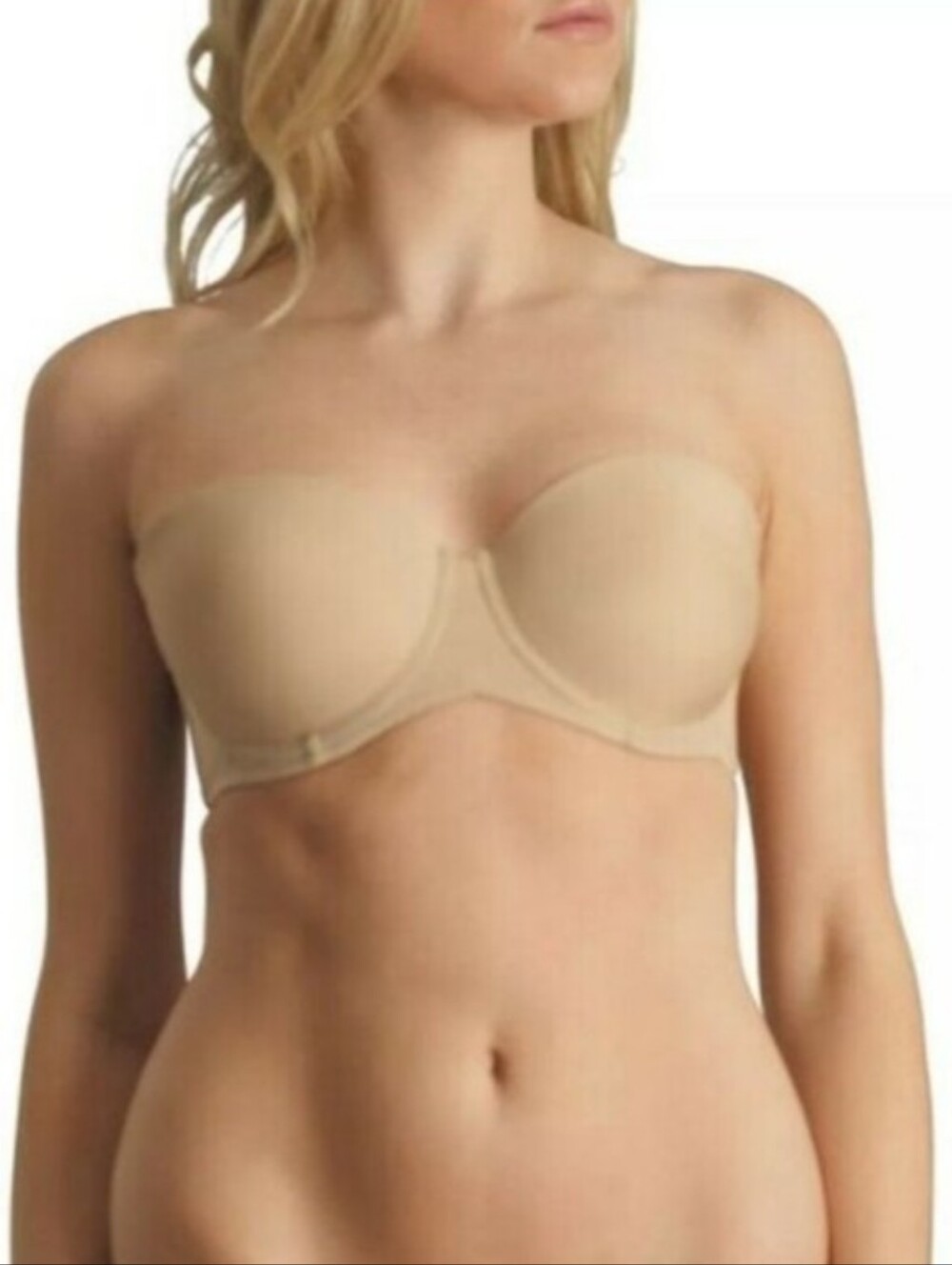Carnival Seamless Strapless Bra Beige 44C Underwire #507 NWOT